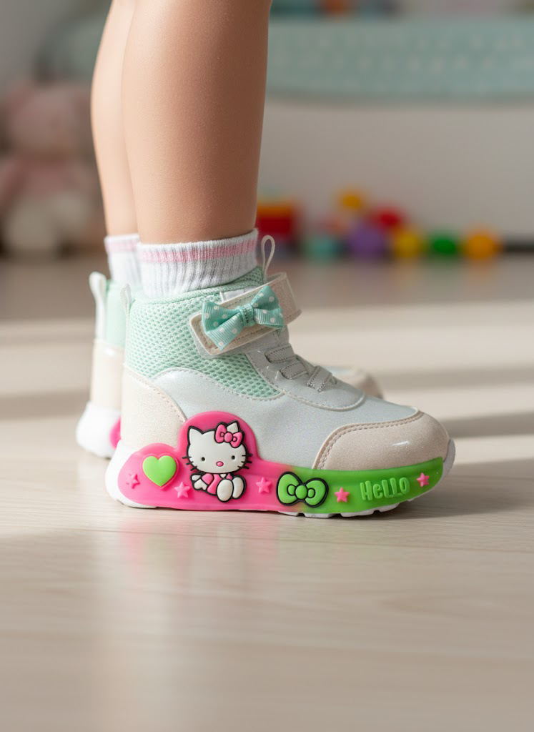 Hello Işıklı Kız Çocuk Botu Su Yeşili 22-25