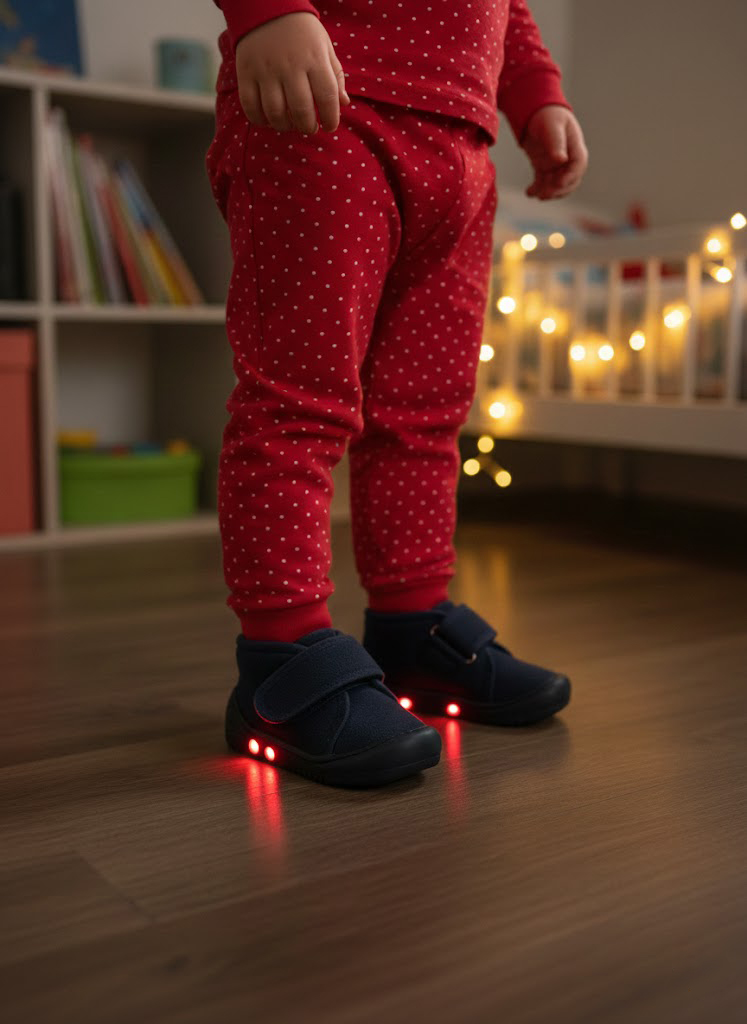 Mufi Unisex Işıklı Çocuk Ev ve Kreş Ayakkabısı Lacivert 21-25