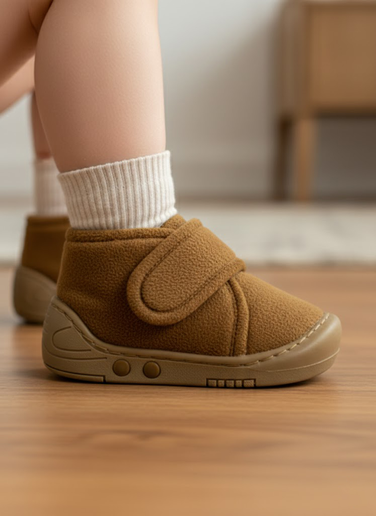 Mufi Unisex Işıklı Çocuk Ev ve Kreş Ayakkabısı Tarçın 21-25