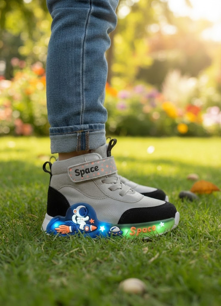 Space Işıklı Erkek Çocuk Botu Gri 22-25