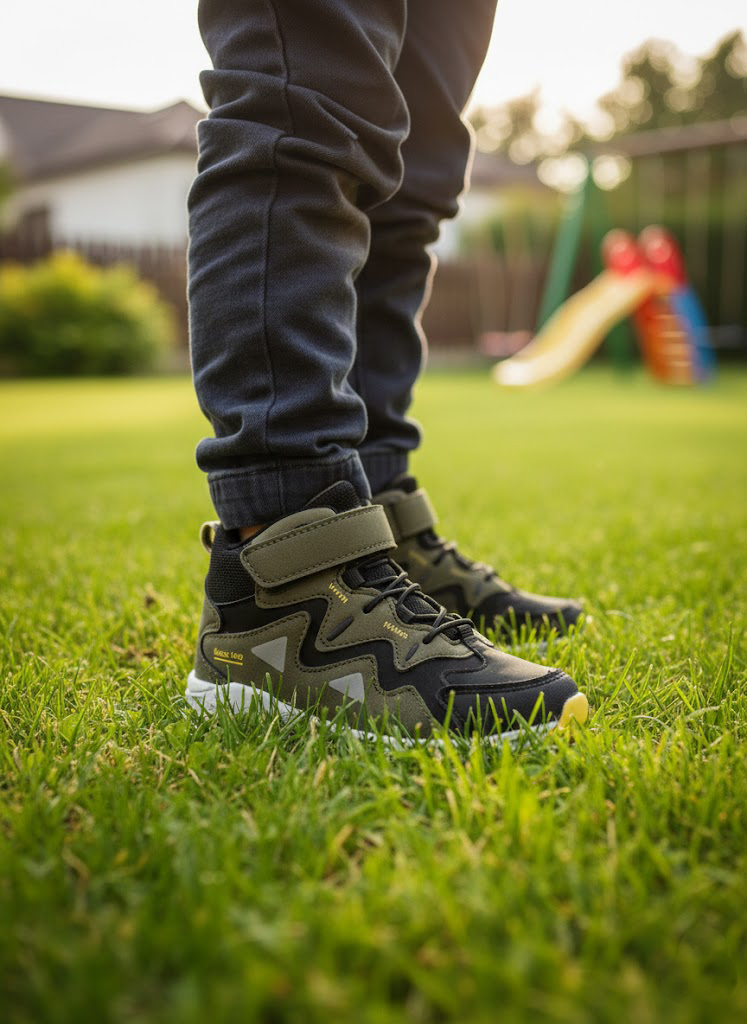 Trekfo Erkek Trekking Cırtlı-Lastikli Çocuk Botu Haki 26-30