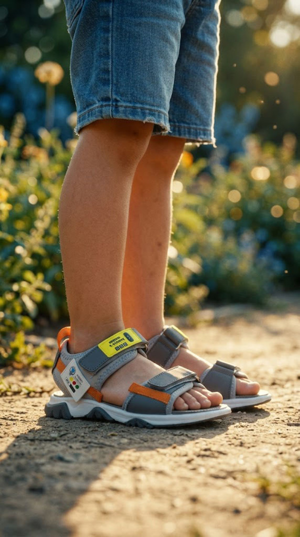 Wavex Unisex Çocuk Sandalet Gri Turuncu 31-35