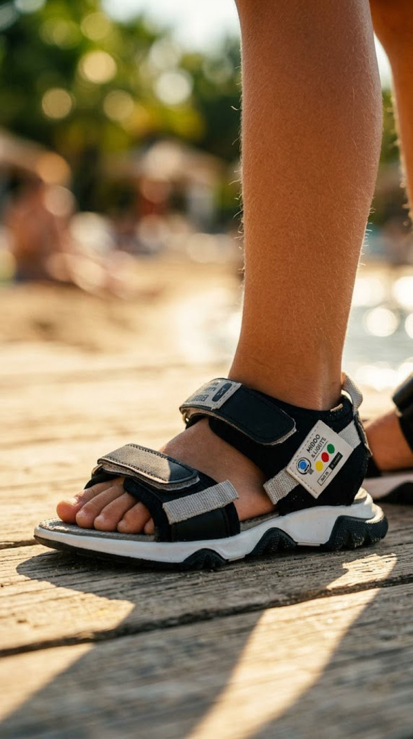 Wavex Unisex Çocuk Sandalet Siyah Gri 26-35