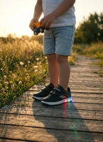 Airvox Işıklı Cırtlı Sneaker Unisex Ayakkabı Siyah 26-30