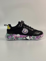 Glossy Cırtlı-Lastikli Kız Spor Ayakkabı Siyah 31-35