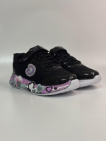 Glossy Cırtlı-Lastikli Kız Spor Ayakkabı Siyah 31-35