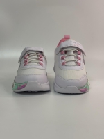 Glossy Işıklı Cırtlı-Lastikli Kız Spor Ayakkabı Beyaz 26-30