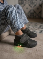 Mufi Unisex Işıklı Çocuk Ev ve Kreş Ayakkabısı Gri 21-25