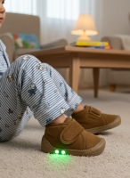 Mufi Unisex Işıklı Çocuk Ev ve Kreş Ayakkabısı Tarçın 21-25