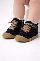 Podivo Unisex Fermuarlı ve Lastikli Ortopedik Çocuk Botu Siyah 19-30