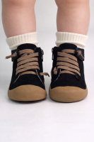 Podivo Unisex Fermuarlı ve Lastikli Ortopedik Çocuk Botu Siyah 19-30