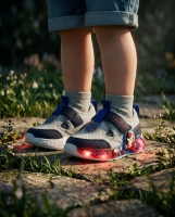Space Işıklı Erkek Cırtlı Spor Sandalet Gri Saks 22-25