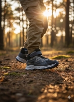 Trekfo Erkek Trekking Cırtlı-Lastikli Çocuk Botu Lacivert Gri 31-35