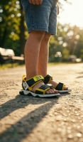 Wavex Unisex Çocuk Sandalet Siyah Sarı 31-35